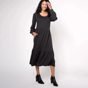 Canyon Retreat Easy Midi Boot Dress Washed Black Size 3XL